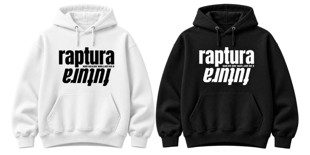 Raptura Futura Signature hoodies in white and black