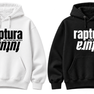 Raptura Futura Signature hoodies in white and black