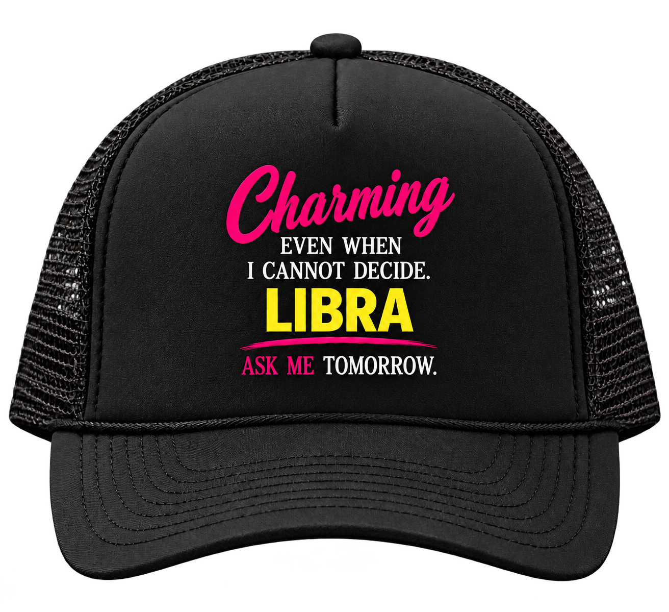 Libra black trucker hat